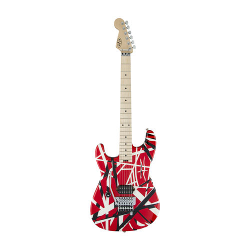 EVH Striped Series Left Handed Maple - Red Black and White Stripes