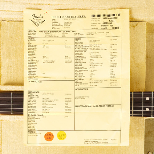 Fender Custom Shop Jeff Beck Signature Stratocaster NOS - Surf Green