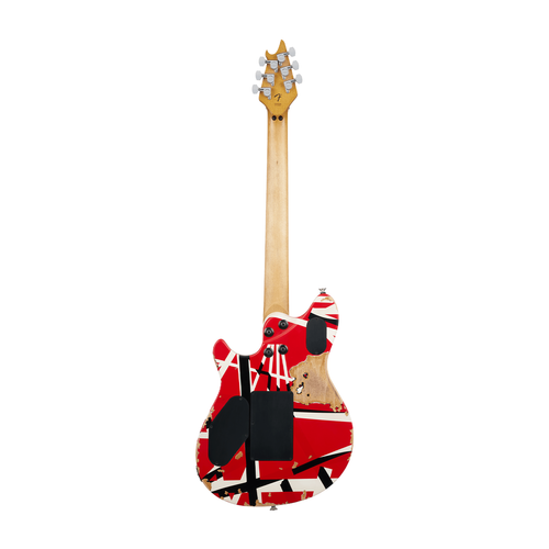 EVH Wolfgang Special Striped Series Limited Edition - Red Black and White Aged