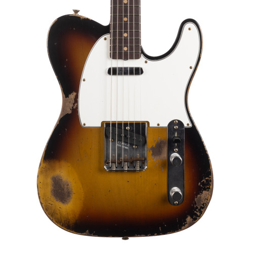 Used Fender Custom Shop 1961 Telecaster Heavy Relic - Faded Bleached 3-Color Sunburst