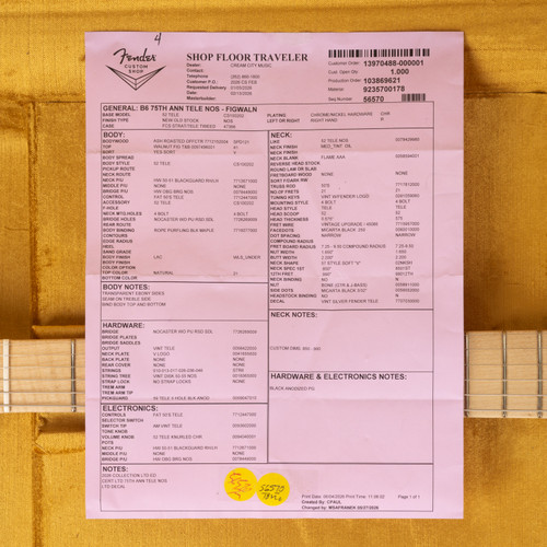 Fender Custom Shop Limited Edition 75th Anniversary Telecaster NOS - Natural