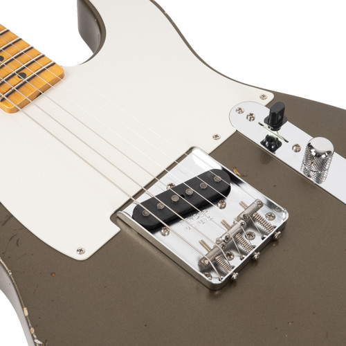 Fender Custom Shop 1956 Esquire Relic with Closet Classic Hardware - Super Aged Charcoal Frost Metallic