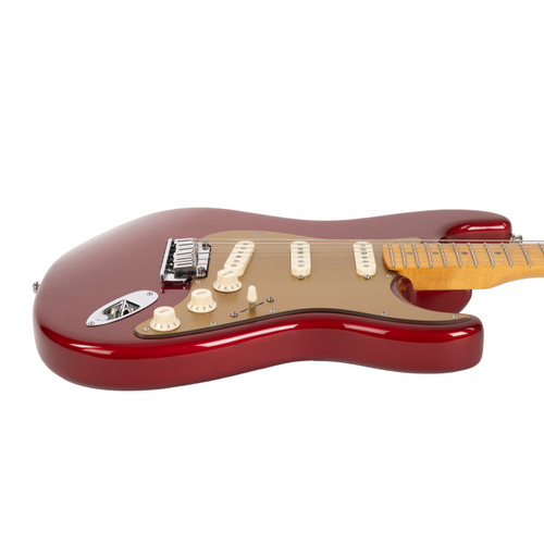 Used Fender American Deluxe Stratocaster V Neck Candy Apple Red 2005