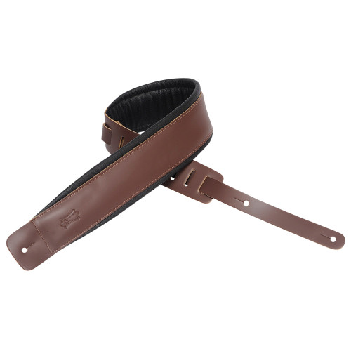 Levy's DM1PD-BRN Leather Guitar Strap 1 1/2" Padded - Brown