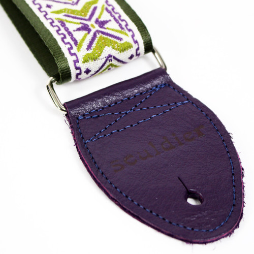 Souldier "Moche" Green & Purple Pattern 2" Guitar Strap