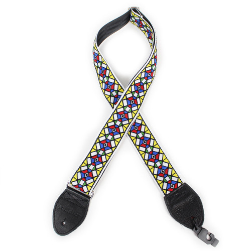 Souldier "Stained Glass" Pattern 2" Guitar Strap with Black Ends