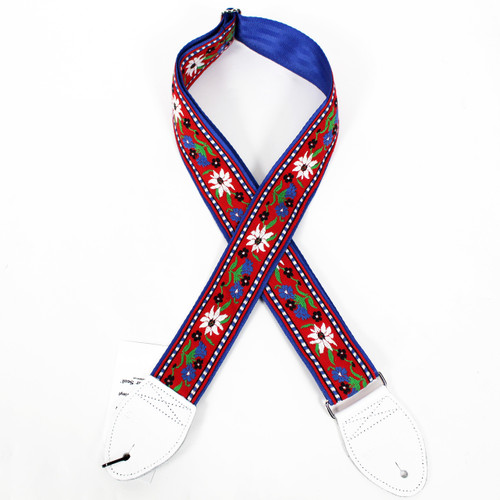 Souldier "Edelweiss" Blue & White Flower Pattern 2" Guitar Strap