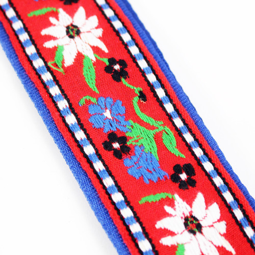 Souldier "Edelweiss" Blue & White Flower Pattern 2" Guitar Strap