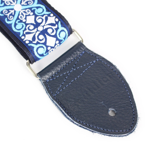Souldier "Constantine" 2" Guitar Strap in Blue & Turquiose with Navy Ends