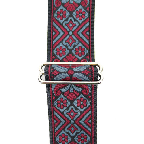 Souldier "Madrid" Burgundy Pattern 2" Guitar Strap with Black Ends