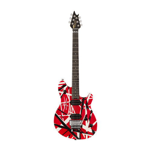 Used EVH Wolfgang Special Striped Series Ebony - Red Black and White