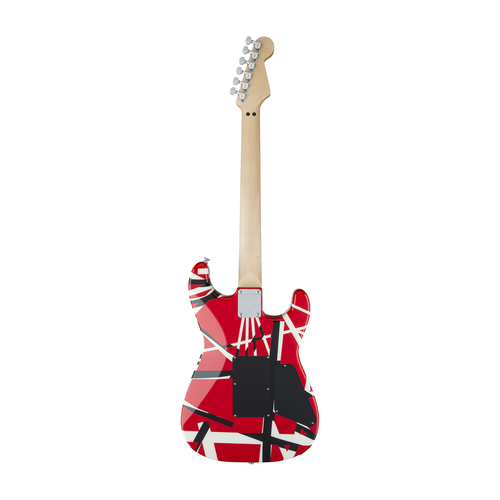 Used EVH Striped Series Left Handed Maple - Red Black and White Stripes