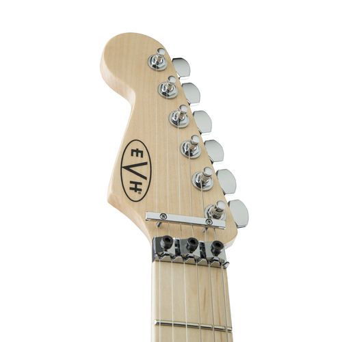 Used EVH Striped Series Left Handed Maple - Red Black and White Stripes