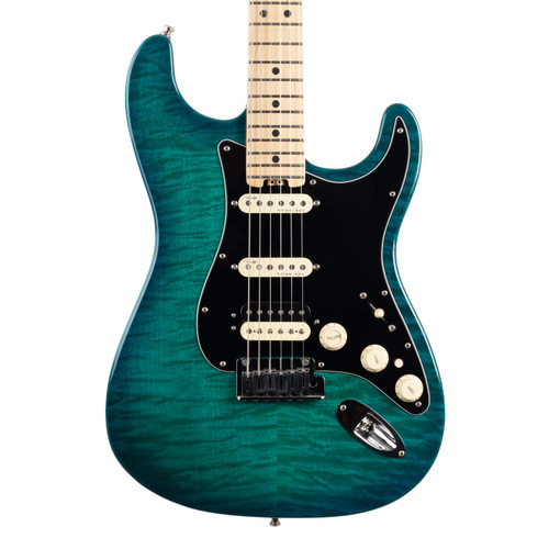 Used Fender American Elite Stratocaster HSS Quilt Aqua Marine Metallic 2018