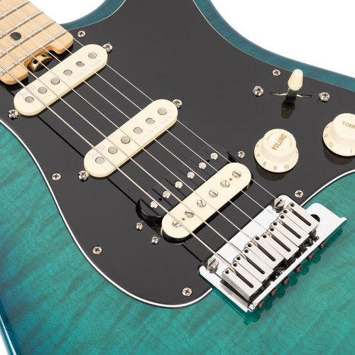 Used Fender American Elite Stratocaster HSS Quilt Aqua Marine Metallic 2018
