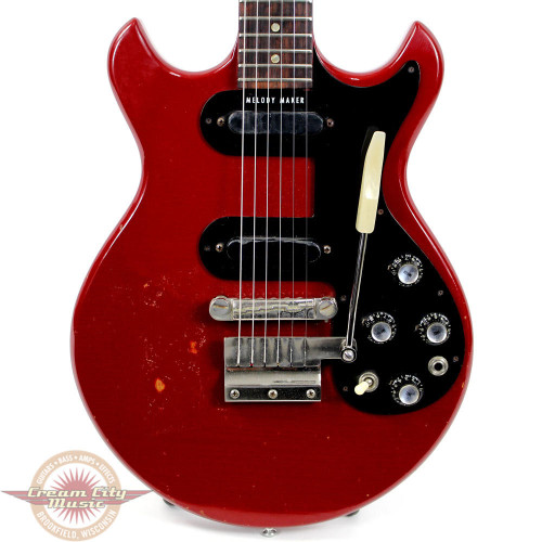 Vintage 1965 Gibson Melody Maker D Electric Guitar in Cardinal Red