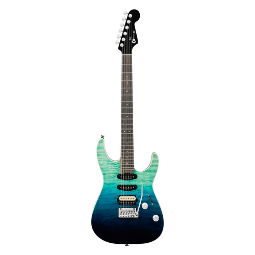 Charvel Pro-Mod Plus Dinky DK24 HSS 2PT QM Ebony - Blue Curacao