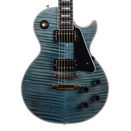 Used Gibson Custom Les Paul Custom AAAA Flame Maple Top - Ocean Blue