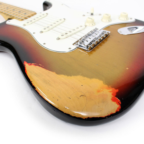Vintage 1975 Fender Stratocaster Electric Guitar Sunburst Finish