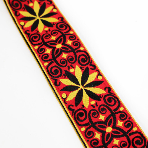 Souldier "Dresden Star" Gypsy Red Yellow & Black Pattern 2" Guitar Strap
