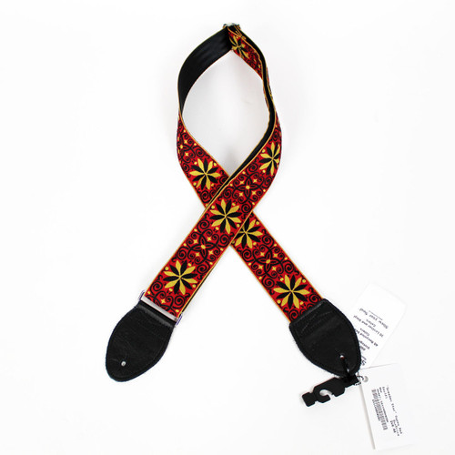 Souldier "Dresden Star" Gypsy Red Yellow & Black Pattern 2" Guitar Strap