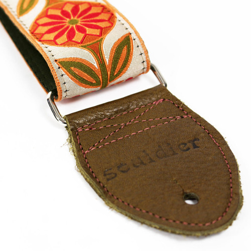 Souldier "Daisy Maroon" Orange Pattern 2" Guitar Strap