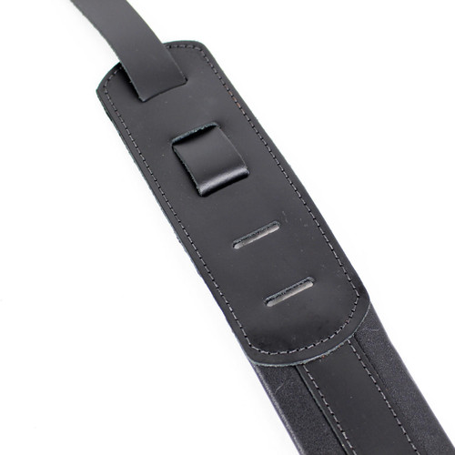 LM "Classic Leather" Series 2.5" Black Garment Leather Guitar Strap