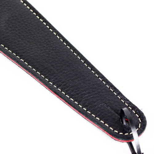 LM Garment Leather "Stage" Series F-Hole Pattern 2.5" Black Guitar Strap