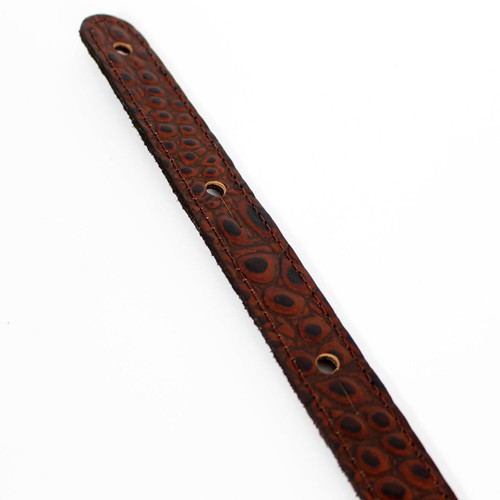 LM "Premier" 2.5" Brown Crocodile Pattern Leather Guitar Strap