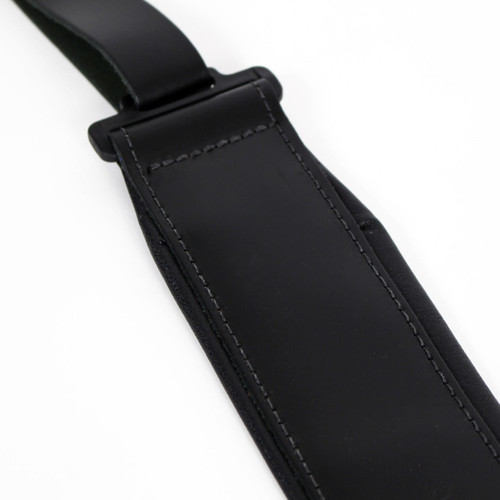 LM "Pad Style" Series 2.25" Black Leather Guitar Strap