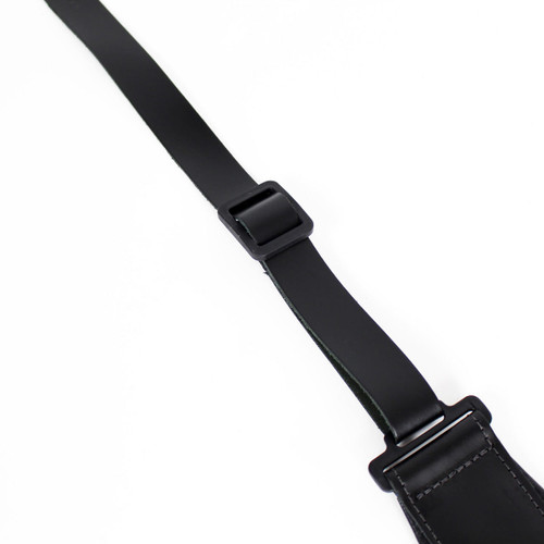 LM "Pad Style" Series 2.25" Black Leather Guitar Strap