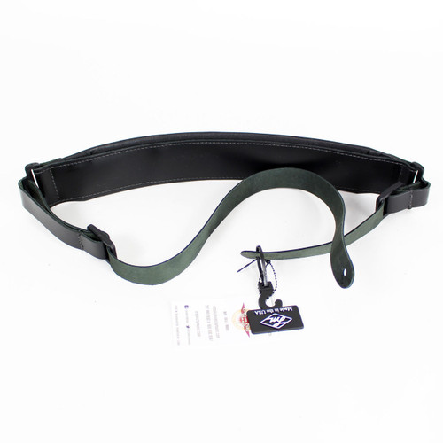 LM "Pad Style" Series 2.25" Black Leather Guitar Strap