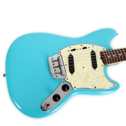 Vintage 1966 Fender Duo Sonic II Electric Guitar Refinished in Blue