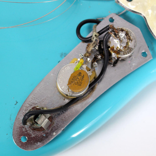 Vintage 1966 Fender Duo Sonic II Electric Guitar Refinished in Blue