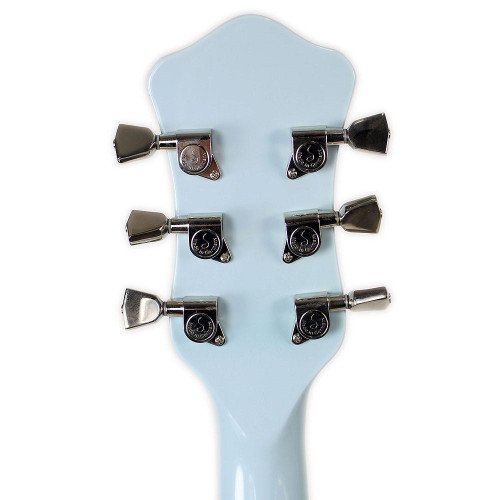 Used Hofner Verythin HVSC-LBL Semi Hollow Body Electric Guitar in Light Blue Finish