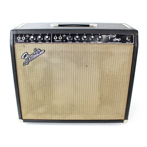 Vintage 1963 Blackface Fender Pro-Amp 40W 1x15 Tube Combo Amplifier