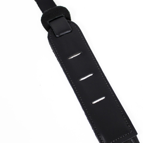 LM "Classic Leather" Series Black Two Layer Garment Leather 2" Guitar Strap