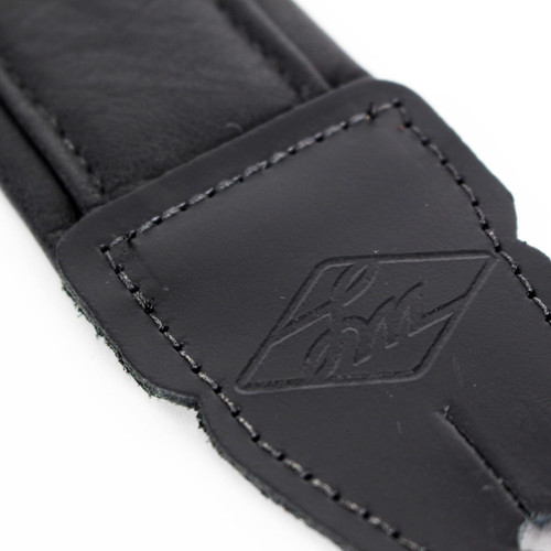 LM "Classic Leather" Series Black Two Layer Garment Leather 2" Guitar Strap