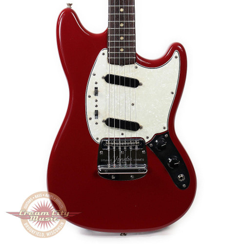 Vintage 1965 Fender Mustang Electric Guitar Refinished in Red