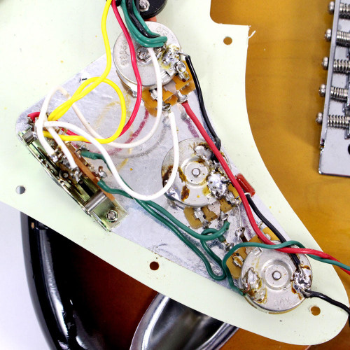 Used Fender Parts Stratocaster Electric Guitar Sunburst Finish