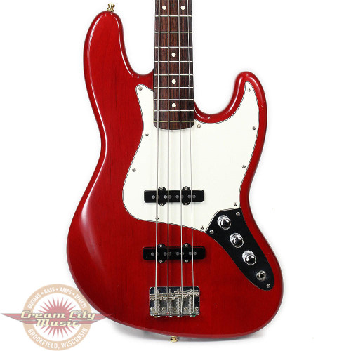 【レア】Fender CS初期ロゴJazz Bassアッシュ・ローズ 2004 Fender USA Made Jazz Bass Guitar in Translucent Red Finish