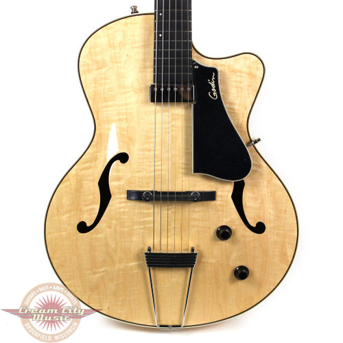 Used Godin 5th Avenue Jazz Hollow Body Archtop Electric Guitar in Natural Finish