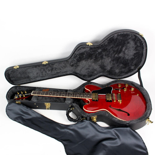 2005 Gibson ES-335 Dot Semi Hollow Body Flame Maple Electric Guitar in Cherry Finish