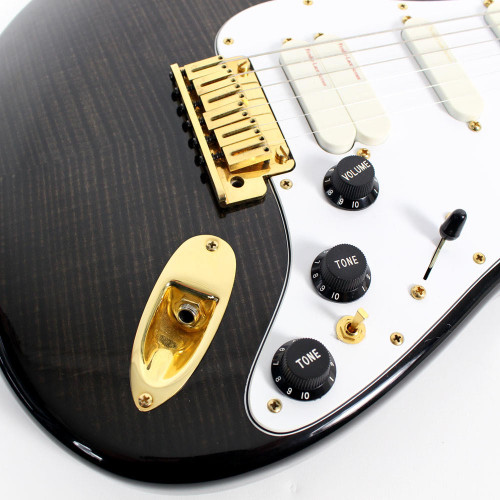 1993 Fender Custom Shop Limited Edition Set Neck Stratocaster Electric Guitar Charcoal Flame