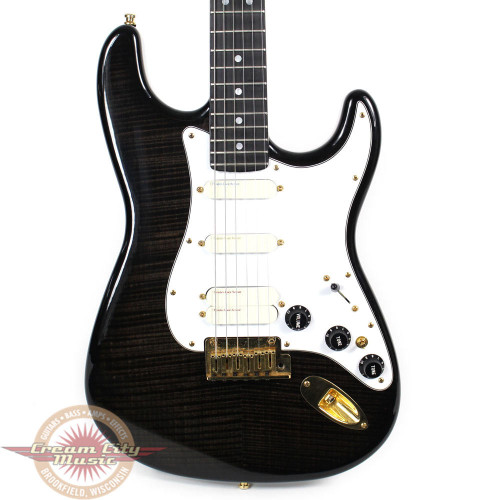 1993 Fender Custom Shop Limited Edition Set Neck Stratocaster Electric Guitar Charcoal Flame