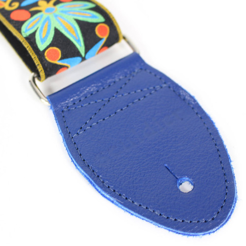 Souldier "Daisy" Blue Pattern 2" Guitar Strap with Blue Ends