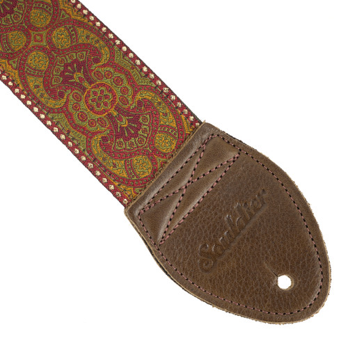 Souldier "Arabesque" Red Pattern 2" Guitar Strap with Olive Ends