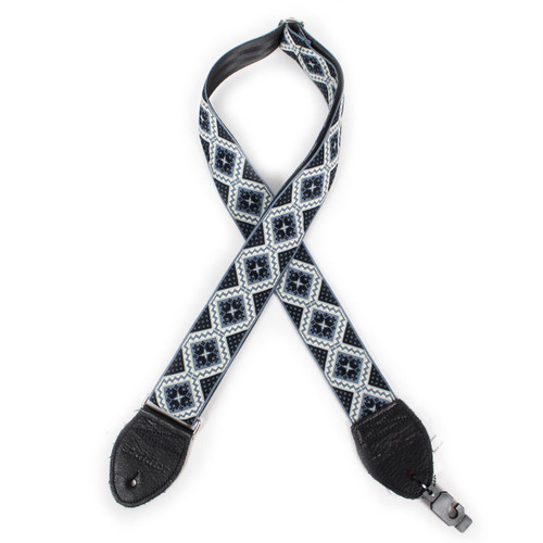 Souldier "Rustic" Black Pattern 2" Guitar Strap with Black Ends