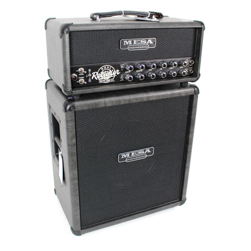 Used 2014 Mesa Boogie Custom Spec Recto-Verb 25 Tube Amp Head And 1x12 Cabinet Grey Taurus & Black