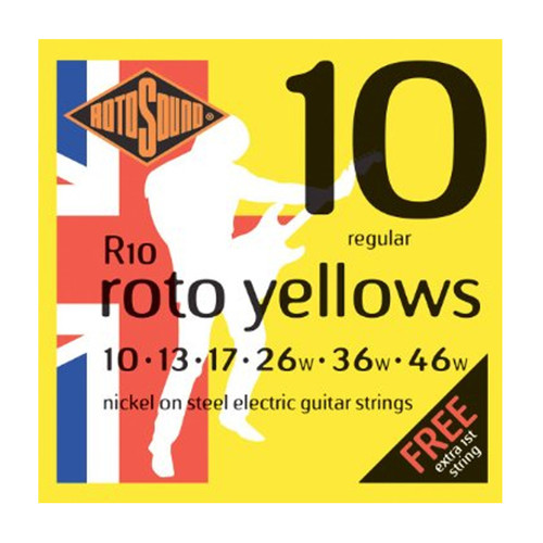 Rotosound R10 Roto Yellows Nickel Electric Guitar Strings .010-.046